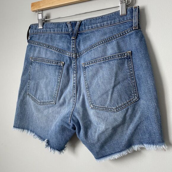 Veronica Beard Shiloh Relaxed Short Mid Rise Denim Lava Stone Wash Size 24 - Picture 4 of 8